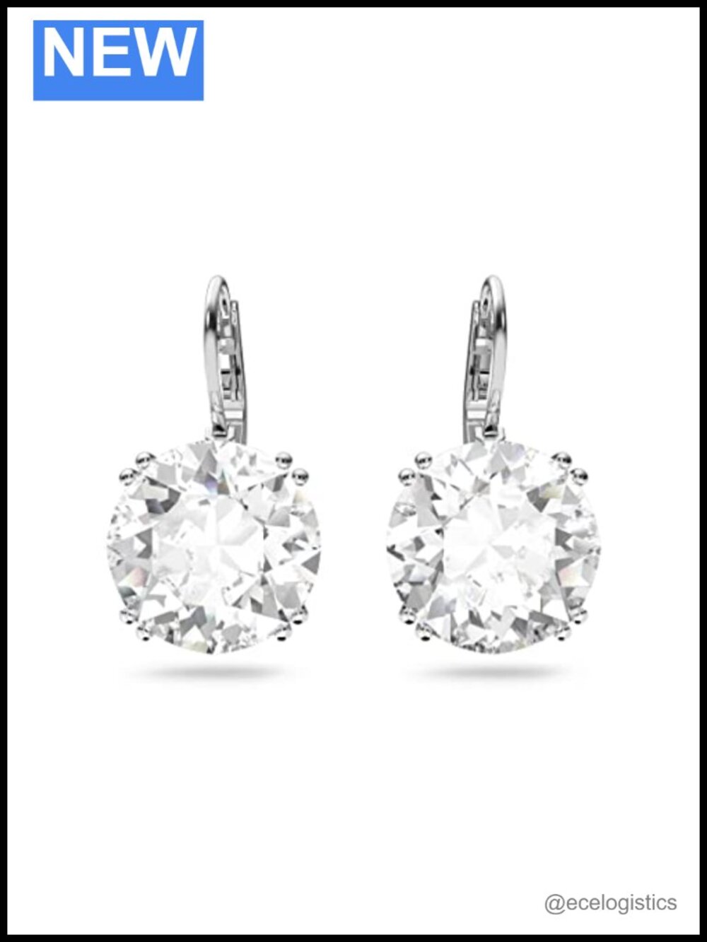 Swarovski Millenia Crystal Drop Earrings Rhodium Plated Pierced